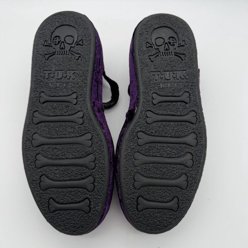 TUK Purple Velvet Wrapped Mary Jane Platform Shoes Women’s 7 Rockabilly Goth - Picture 9 of 11